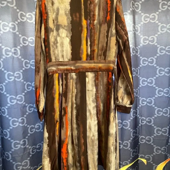 Vince Camuto Elegant Multicolor Women's faux wrap Dress size 8 pre owned V neck - Picture 6 of 13